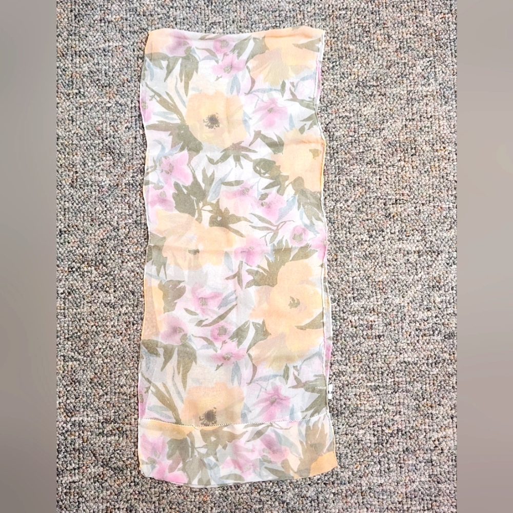 Bloomingdale's Pastel Floral Silk Chiffon Oblong Scarf